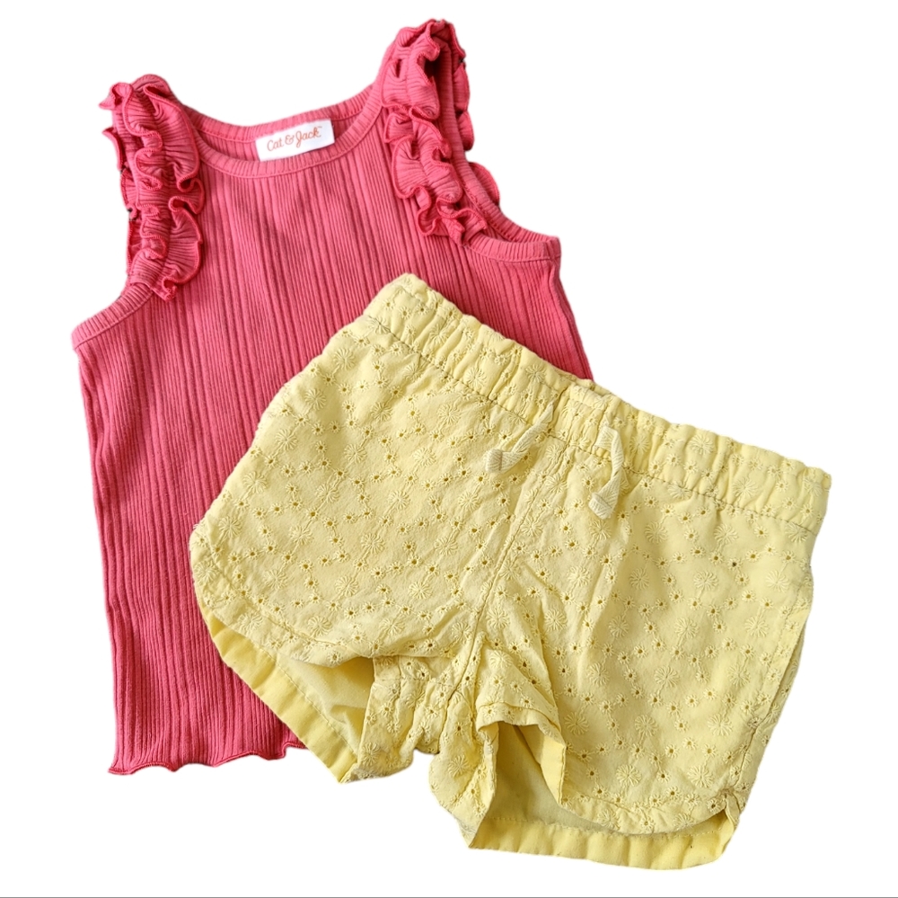 Bundle Ruffle top & Eyelet Floral short
